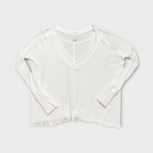 We The Free Oceanview Oversized Plunge V Neck Knit Top